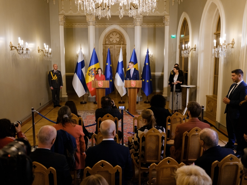 Maia Sandu, la Helsinki, după intensificarea incidentelor cu drone: „Răspunsul nostru este să devenim mai puternici”
