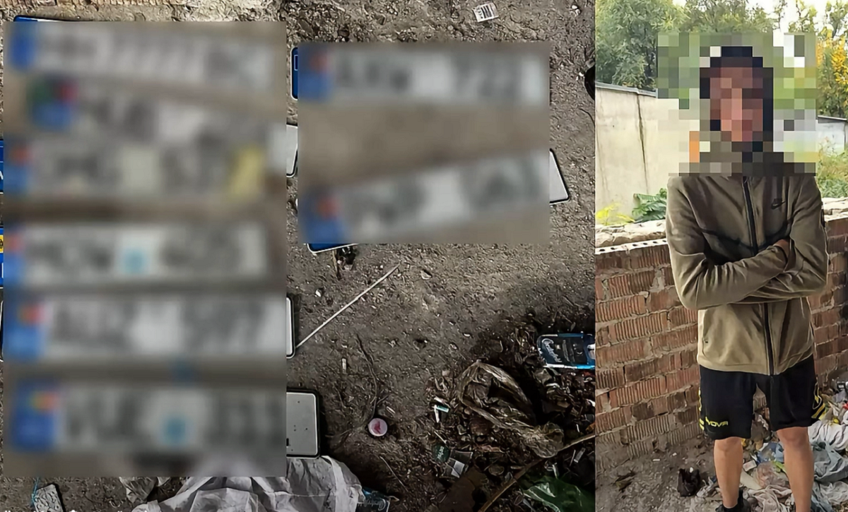 VIDEO // Un tânăr de 23 de ani, cercetat pentru furtul plăcuțelor de înmatriculare de la automobile