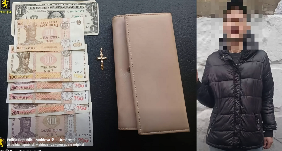 VIDEO // A sustras din geanta unei femei bani și aur. Un bărbat de 47 de ani, reținut