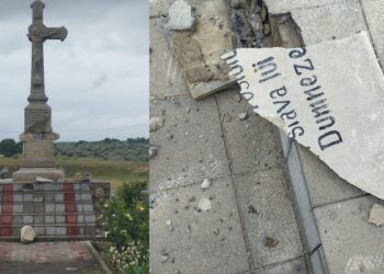Fulgerul a lovit într-o răstignire din satul Cenușa, Florești