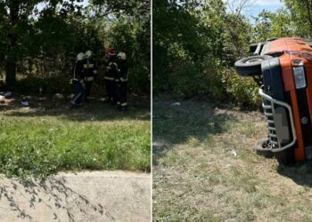 FOTO | Un microbuz s-a răstunat în nordul țării. Sunt victime