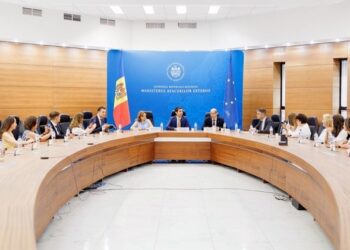 Moldoveni stabiliți în străinătate au fost în vizită la MAE. Despre ce au discutat cu vicepremierul Mihai Popșoi