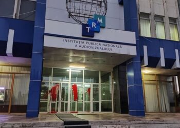 Clădirea companiei „Teleradio-Moldova”, vandalizată de persoane necunoscute