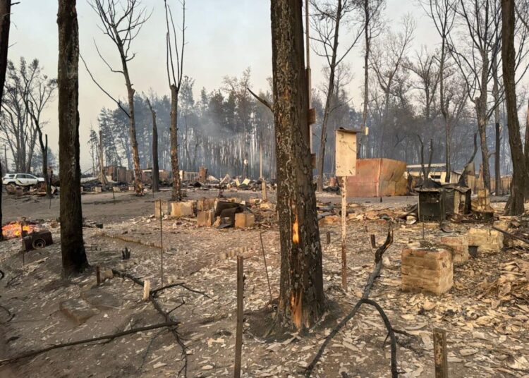 Un sat din Ucraina a fost mistuit de flăcări. Patru oameni au murit