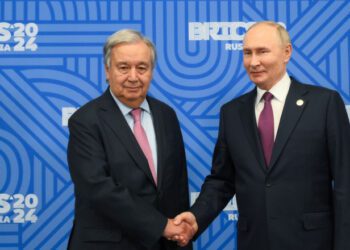 Șeful ONU nu mai e primit la Kiev după ce a dat mâna cu Putin la summitul BRICS