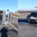 FOTO // Accident violent în nordul țării. Una dintre mașini s-a răsturnat