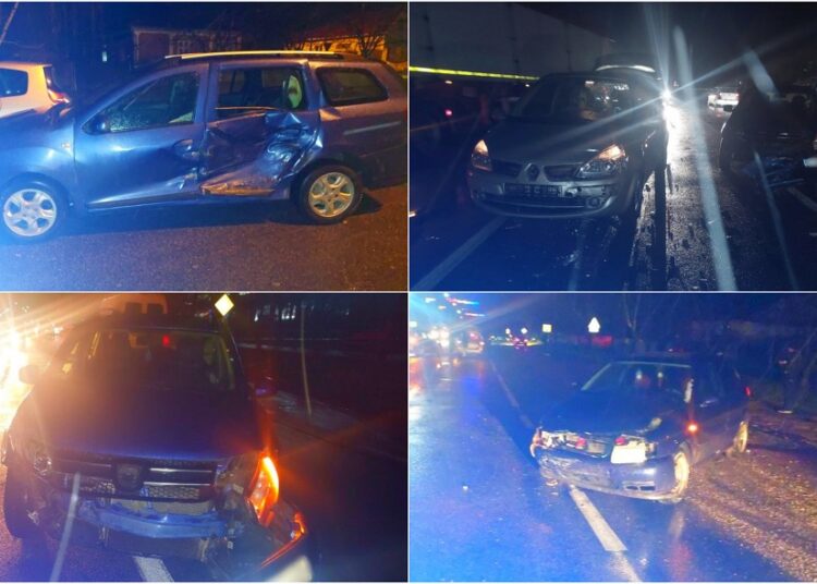 FOTO // Accident în lanț pe o stradă din Cupcini, raionul Edineț. Trei automobile, avariate