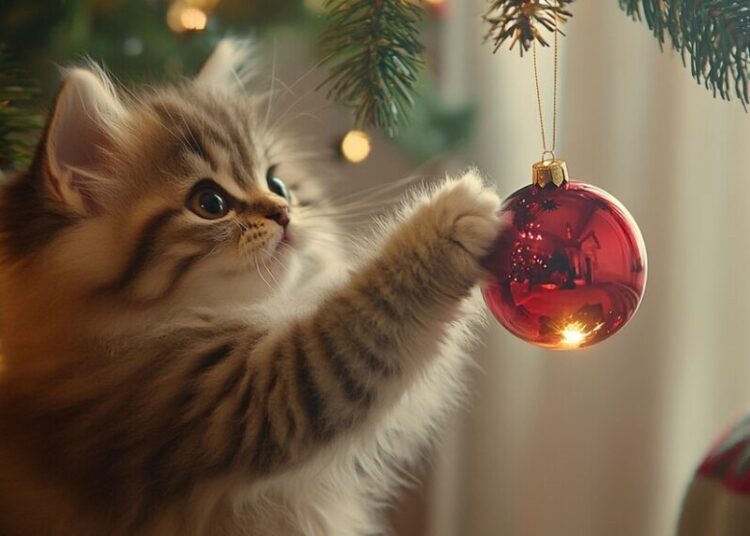 Pisicile tale se joacă mereu cu bradul de Crăciun? Ce anume le face să se comporte astfel: trucuri simple pentru sărbători fără incidente