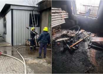FOTO // Incendiu la Bălți. Un depozit de păstrare a pavajului a luat foc
