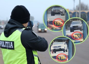 FOTO // Trei vitezomani, trași pe dreapta în s. Bilicenii Vechi, raionul Sîngerei. Un șofer circula cu 152km/h