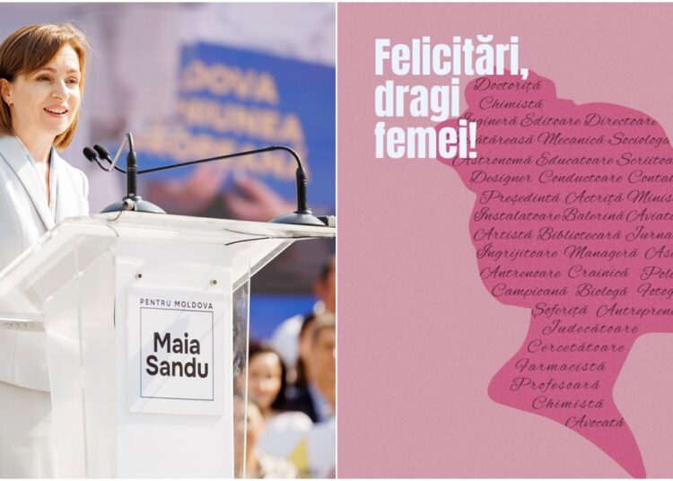 Maia Sandu, mesaj de felicitare cu ocazia Zilei Internaționale a Femeii: „Celebrăm curajul, determinarea și puterea femeilor”