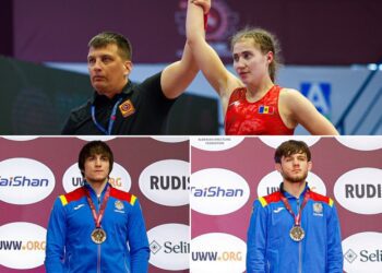 FOTO // Succes pentru luptătorii moldoveni la Campionatul European U23. O sportivă a ajuns în finala, iar alți doi sportivi au cucerit bronzul