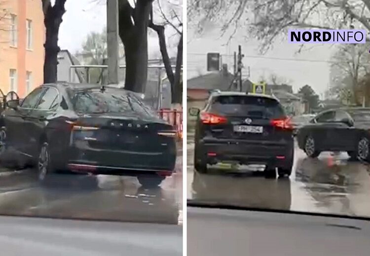 FOTO/VIDEO // Accident pe ploaie la Bălți. Un șofer a pierdut controlul volanului