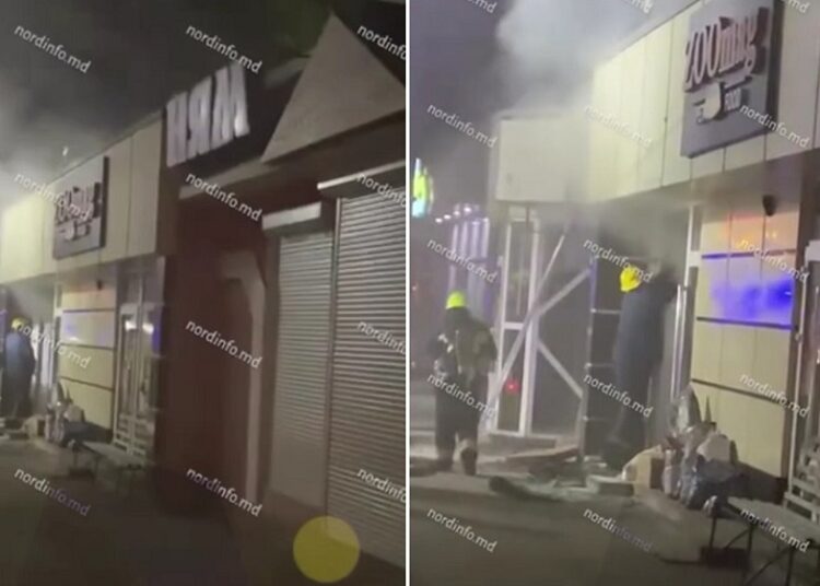 VIDEO // Incendiu la Bălți. Un magazin de produse pentru animale a luat foc