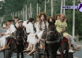 VIDEO // Au mers în căruţe, au purtat coroniţe şi au aprins un rug gigantic. La Răuţel a fost marcată noaptea Sânzienelor