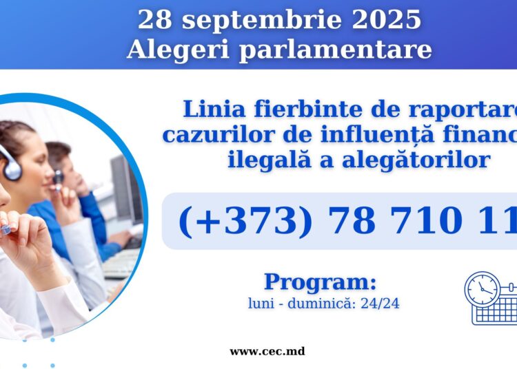 CEC și CNA au lansat o Linie Fierbinte pentru raportarea cazurilor de corupere electorală la alegerile parlamentare