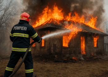 Incendiu puternic în raionul Sîngerei. Un bărbat a fost transportat la spital cu arsuri de gradul III