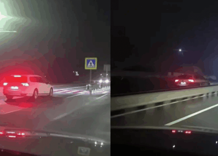 VIDEO // Cu viteză pe contrasens. Ce va păți șoferul de la volanul unui Volkswagen, filmat în timp ce e stopat de poliție