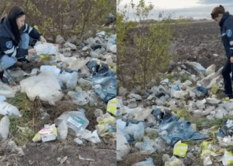 FOTO // Gunoiște ilegală descoperită la marginea orașului Ocnița