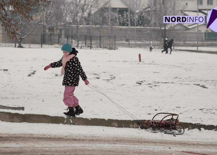 VIDEO // Prima zăpadă a scos bălțenii la săniuș