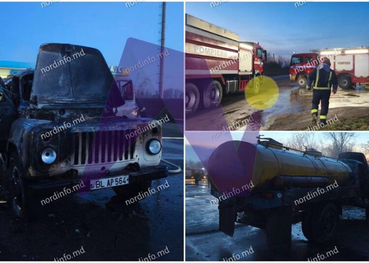 VIDEO // Incendiu la o stație de gaz metan din Bălți: o autospecială a luat foc