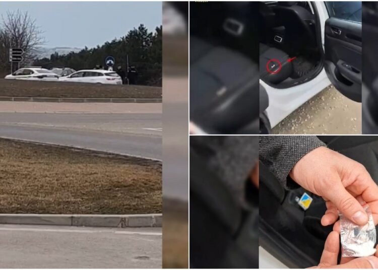 VIDEO // Doi bărbați, prinși într-un taxi la Soroca cu droguri
