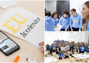 ФОТО // EU Accelerator 3.0 запустили в Кишиневе: 90 юношей и девушек становятся голосом нового поколения о Евросоюзе