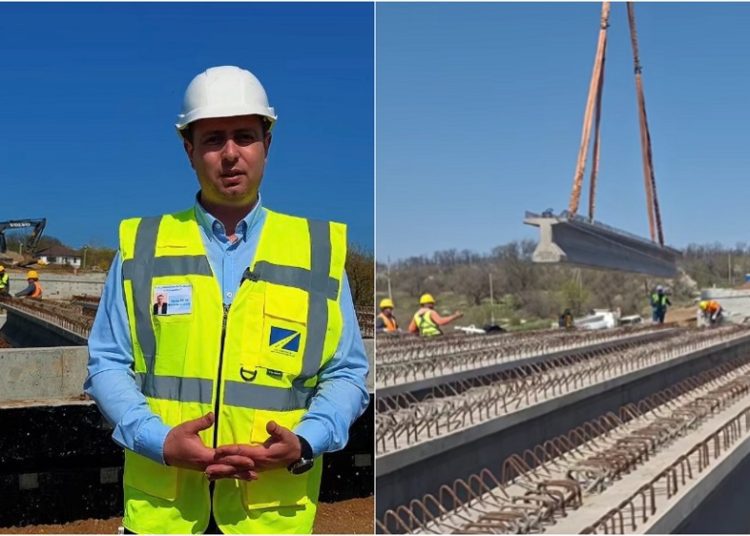 VIDEO // Lucrările de reparație a podului peste râul Răut din Bălți au ajuns la un progres de 60%