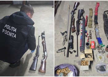 FOTO // PerchezițiI la Sauca, Ocnița: femeie de 57 de ani, depistată cu arme și materiale pentru muniție