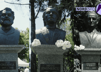 VIDEO // Eminescu, Creangă și Vieru au revenit în bronz pe Aleea Clasicilor din Bălți