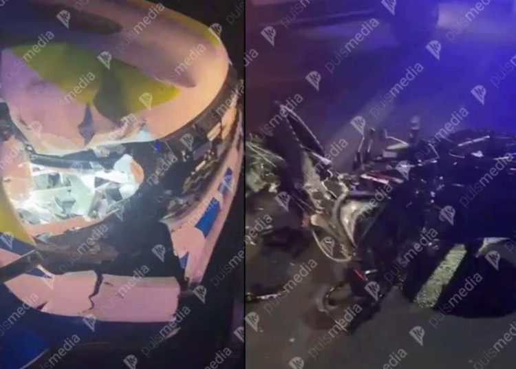 Doi tineri s-au bușit cu motocicleta într-o mașină a poliției, la Sîngerei. Sunt victime