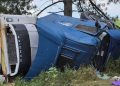 Un TIR s-a răsturnat în raionul Sîngerei, după explozia unei anvelope