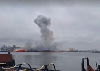 VIDEO // O dronă marină a explodat în Portul Constanța. A fost activat planul Roșu de Intervenție
