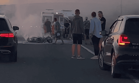 VIDEO // Accident în raionul Orhei: Un motociclist de 18 ani și pasagera sa de 17 ani, transportați la spital