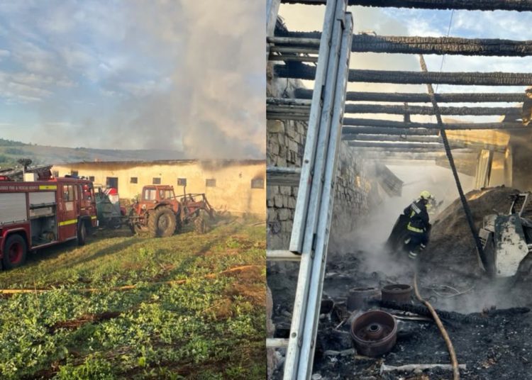 Incendiu la un depozit de brichete din Sîngerei: utilajele și acoperișul halei au fost distruse