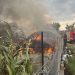 Incendiu provocat de un fulger în raionul Drochia: 150 de baloți de paie au ars