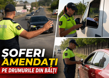 VIDEO // Polițiștii au împărțit amenzi pe drumurile din Bălți. Unii au rămas fără plăcuțele de înmatriculare